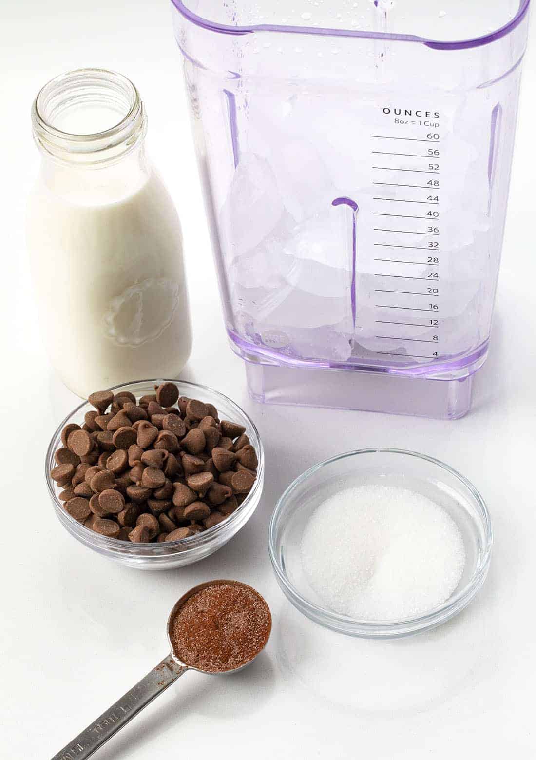 Raw Ingredients for Frozen Hot Chocolate
