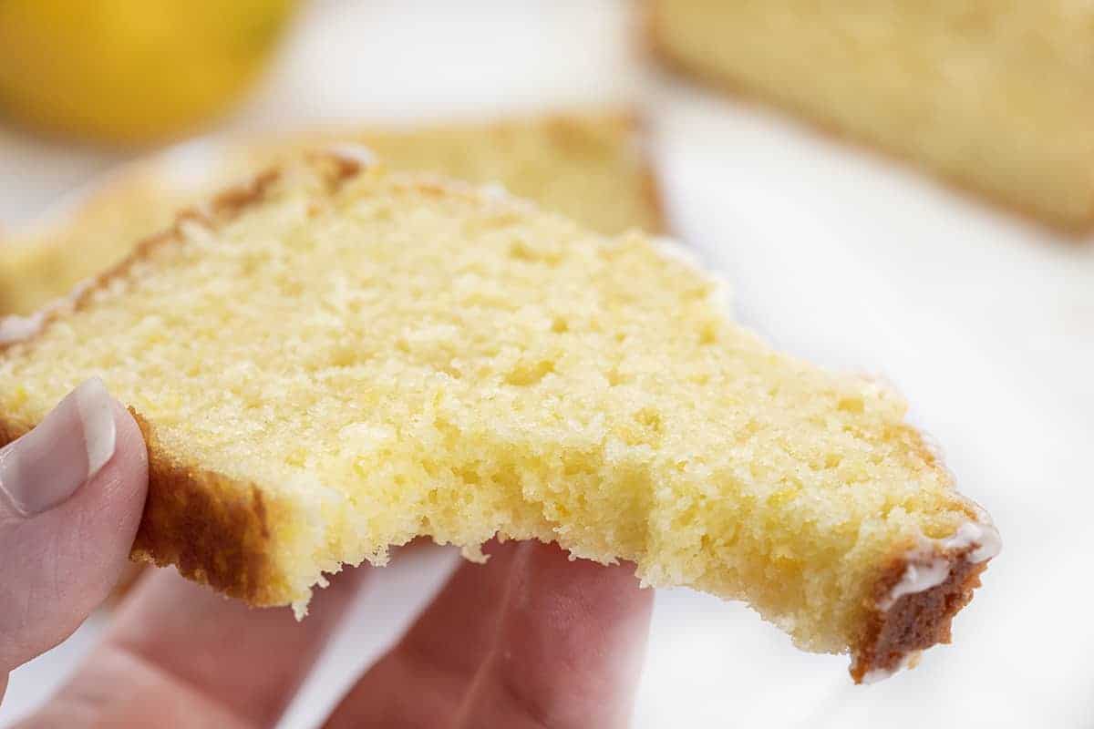 Bit into Slice of Lemon Loaf