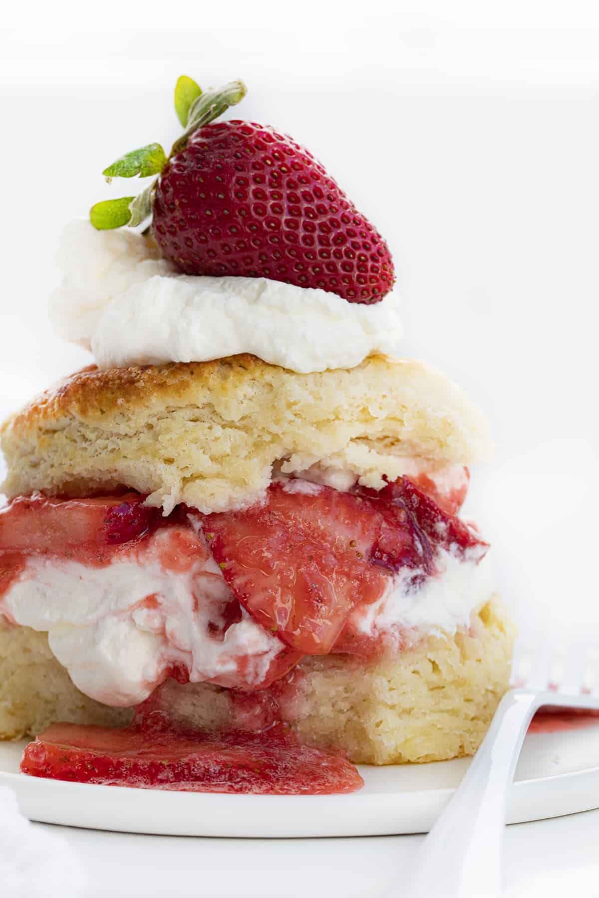 Real Strawberry Shortcake Stacked High with Strawberry on Top