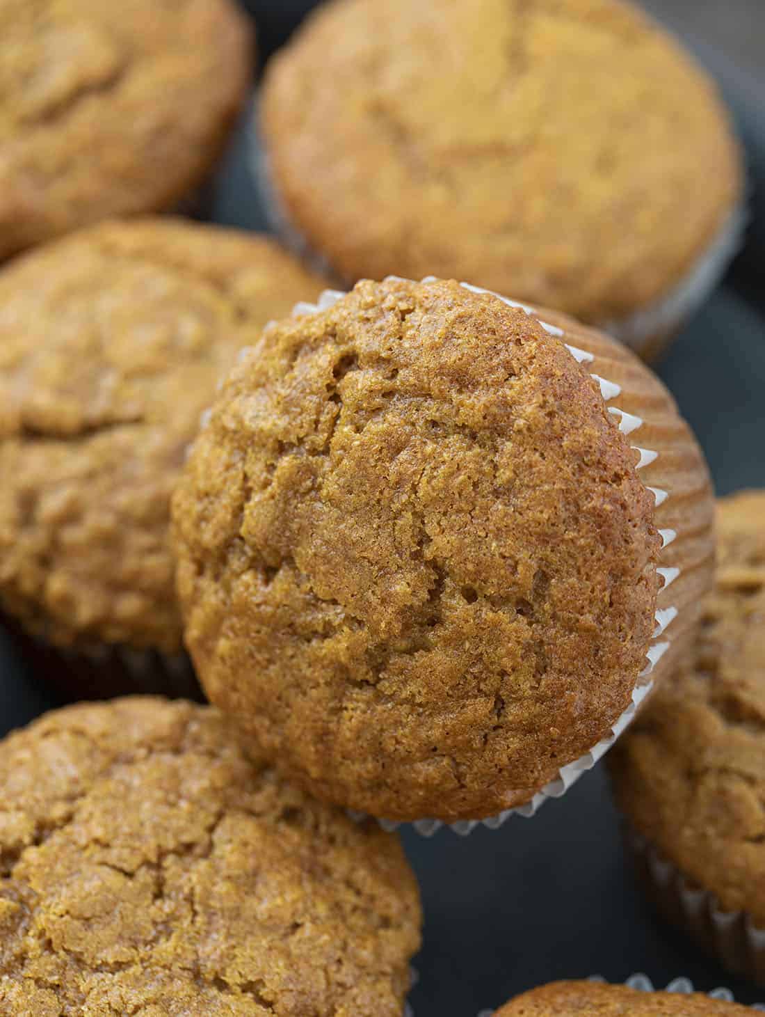 Bran Muffin Stacked on Its Side