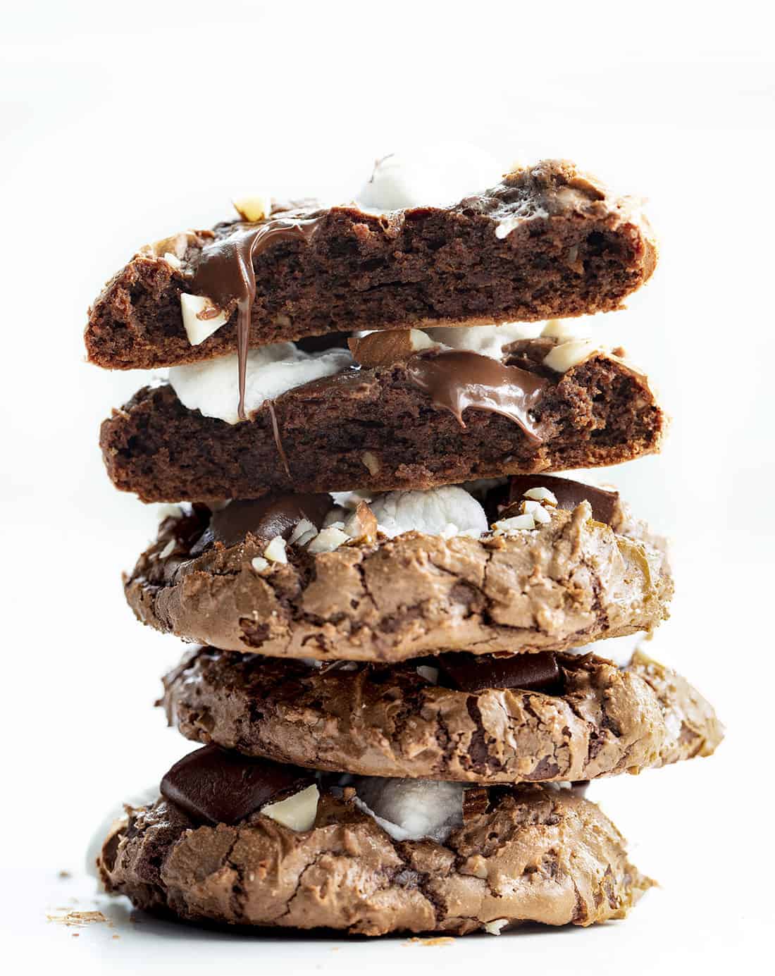 Stack of Rocky Road Cookies