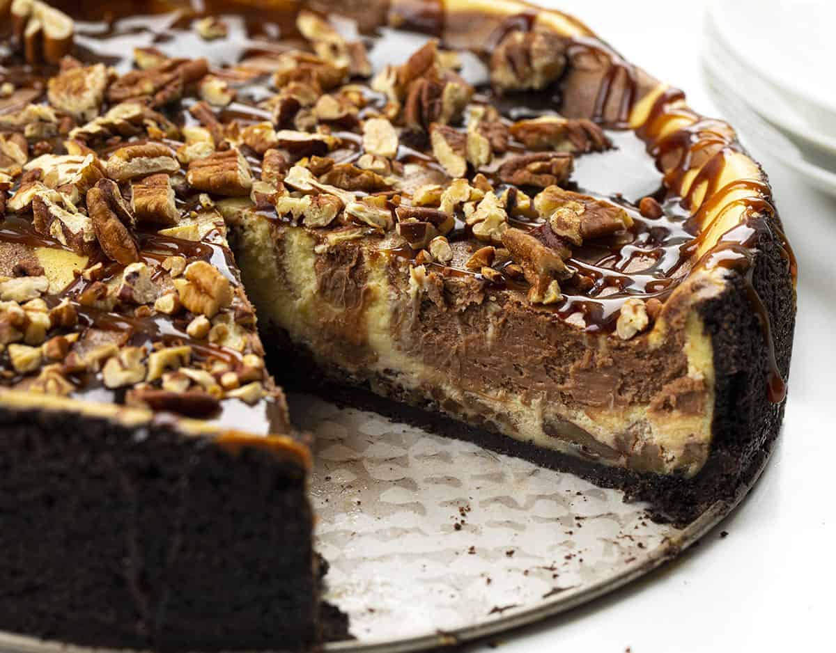 Cut Into Turtle Cheesecake