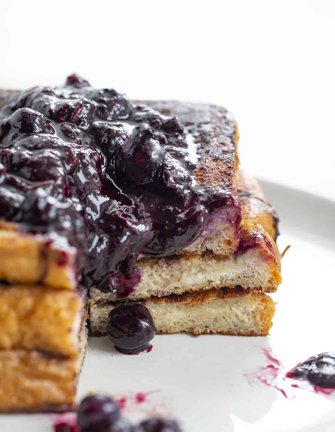 Stack of Cut Into Blueberry French Toast