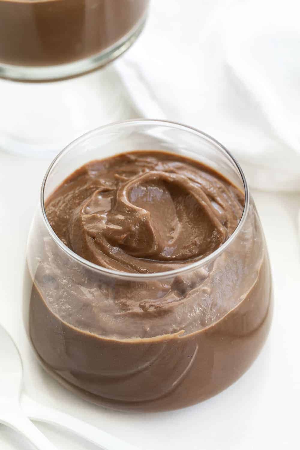 Homemade Chocolate Pudding in Glass