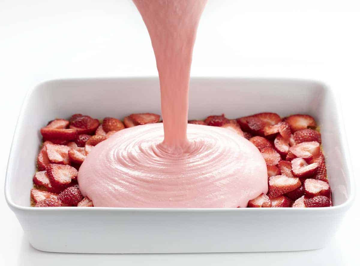 Adding Filling to Strawberry Icebox Cheesecake