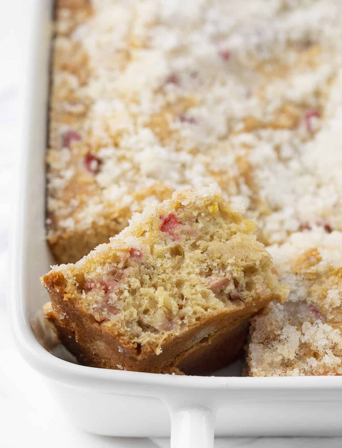 Rhubarb Cake in Pan