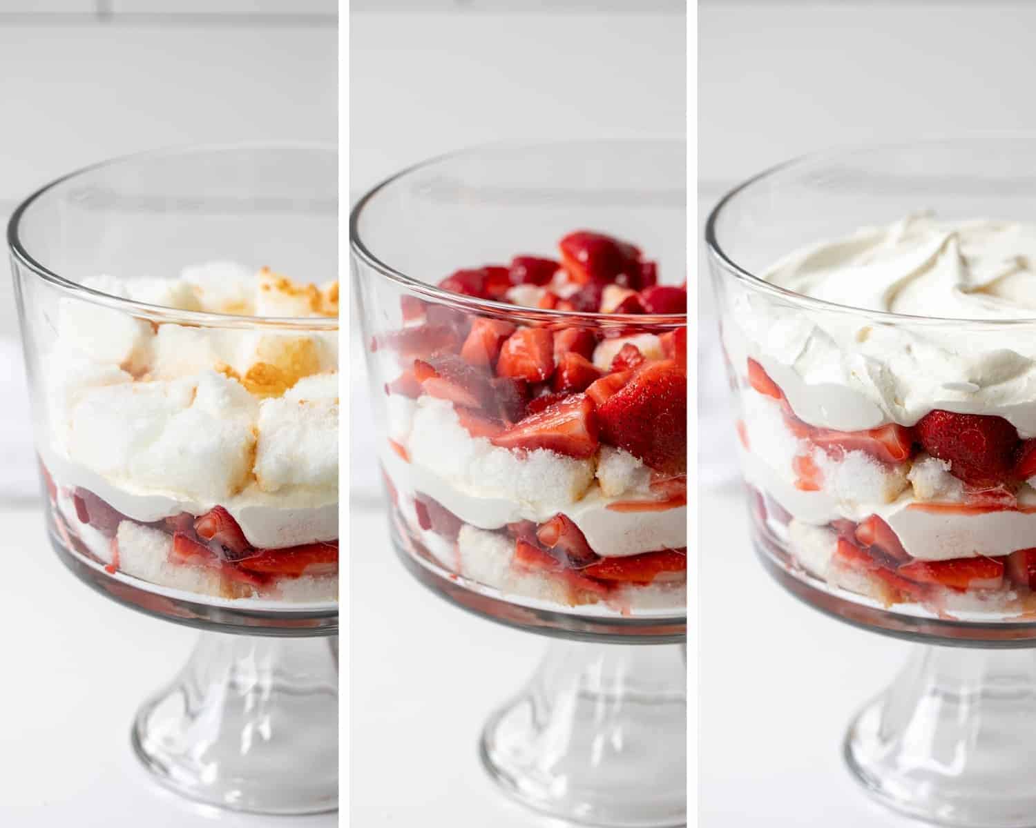 Process Step for Strawberry Shortcake Trifle