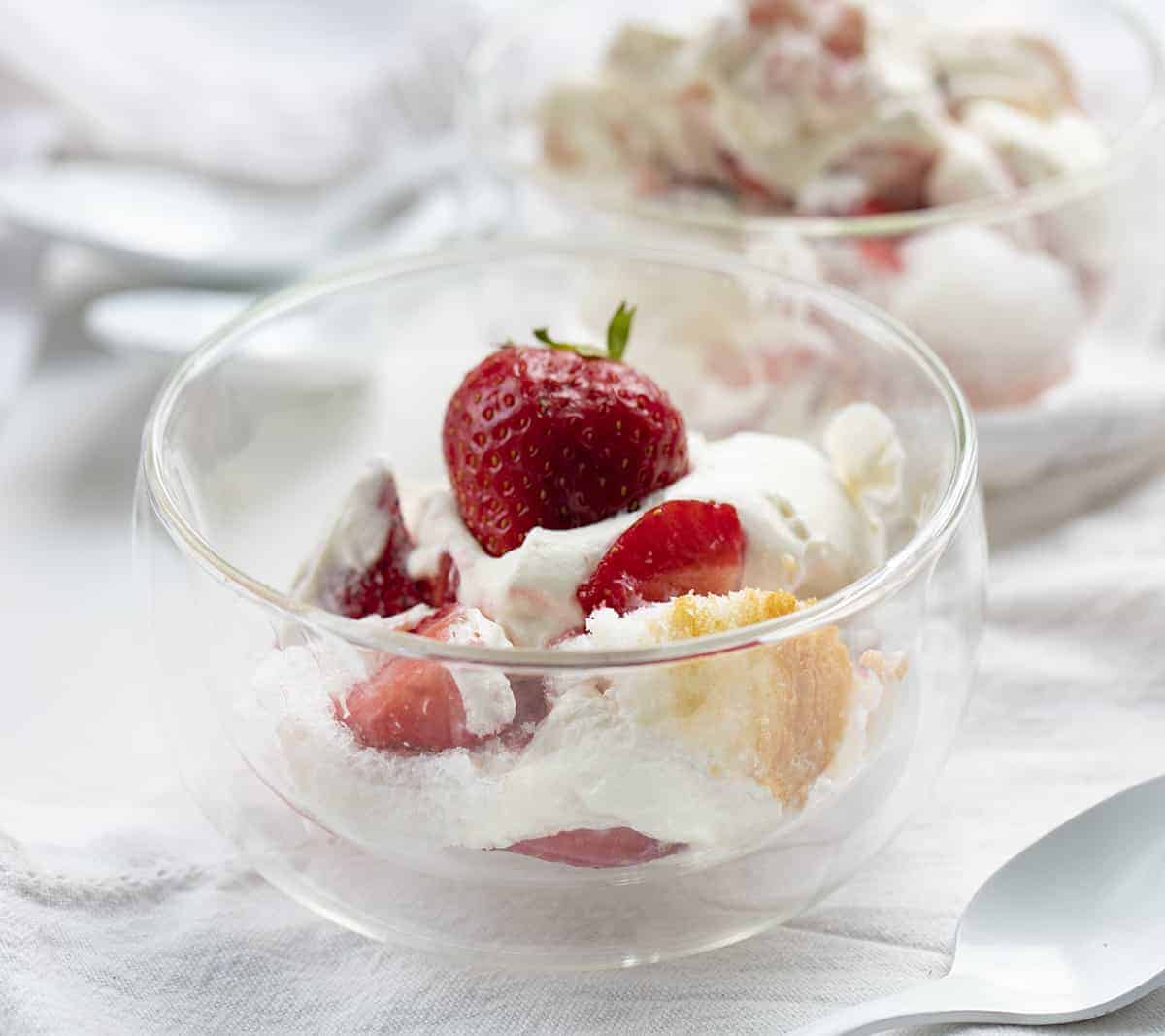 Bowl of Strawberry Shortcake Trifle