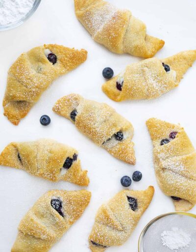 Blueberry Cream Cheese Crescent Bites - I Am Baker