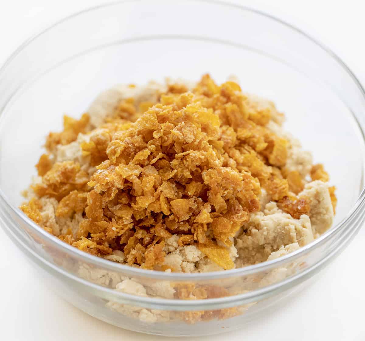 Bowl of Dough with Cornflake Crunch on Top