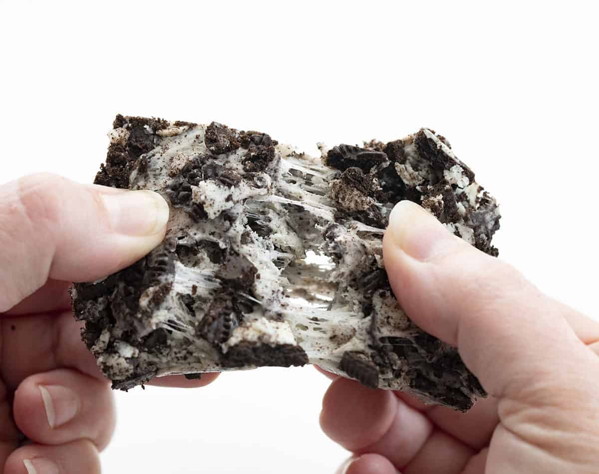 Hand Pulling Oreo Bar Apart