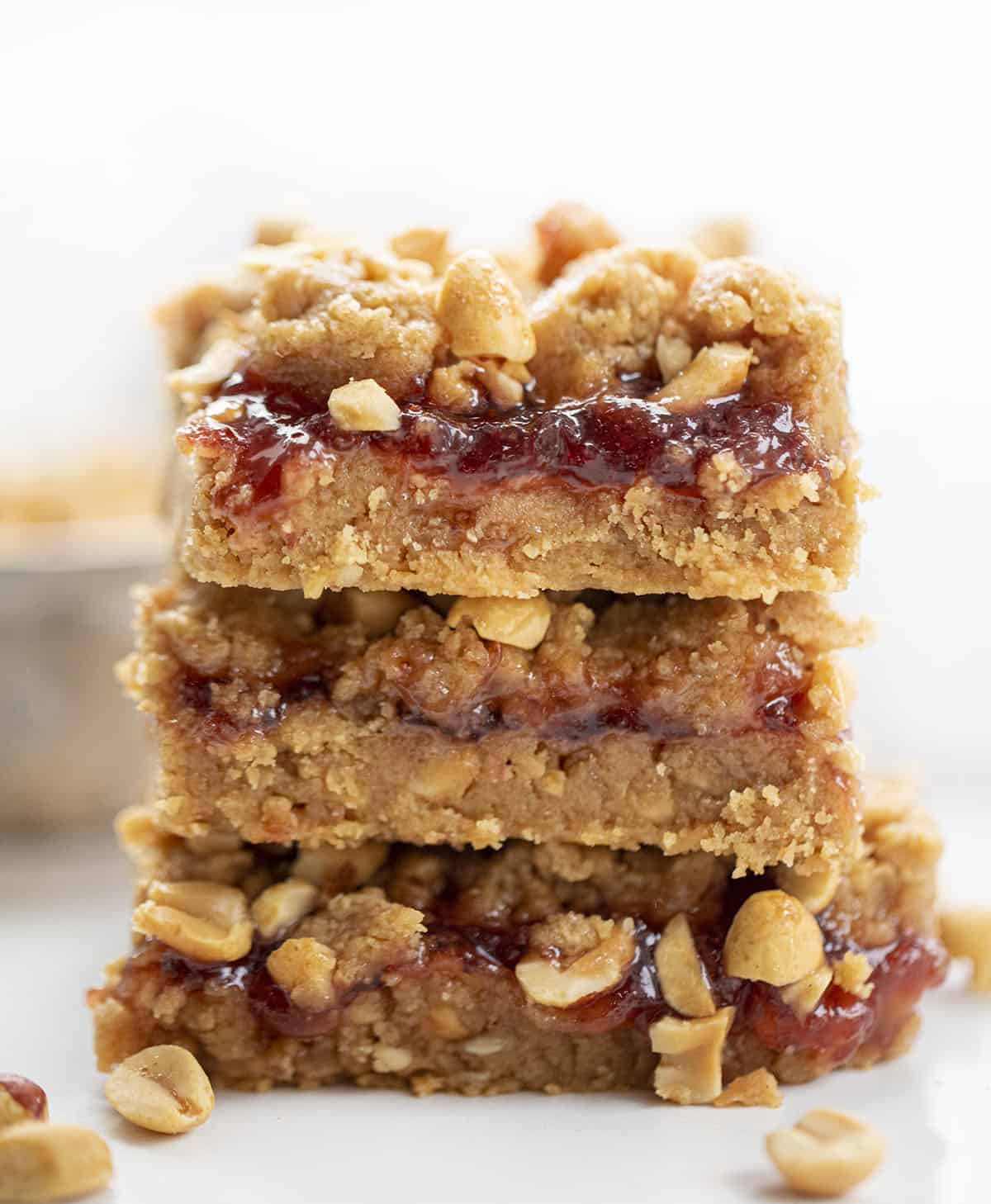Stack of Peanut Butter and Jelly Bars