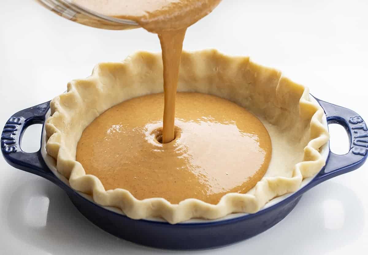 Pouring Butter into Pie Crust