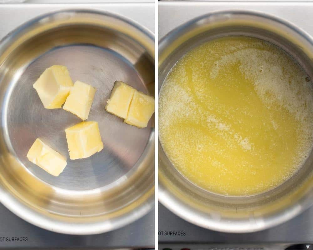 Butter in a Pan almost melted for Browned Butter