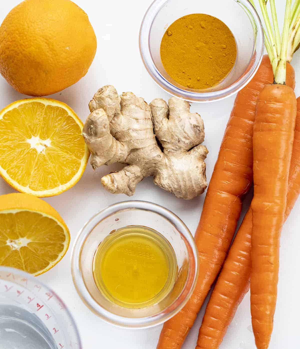 Raw Ingredients for an Orange Smoothie