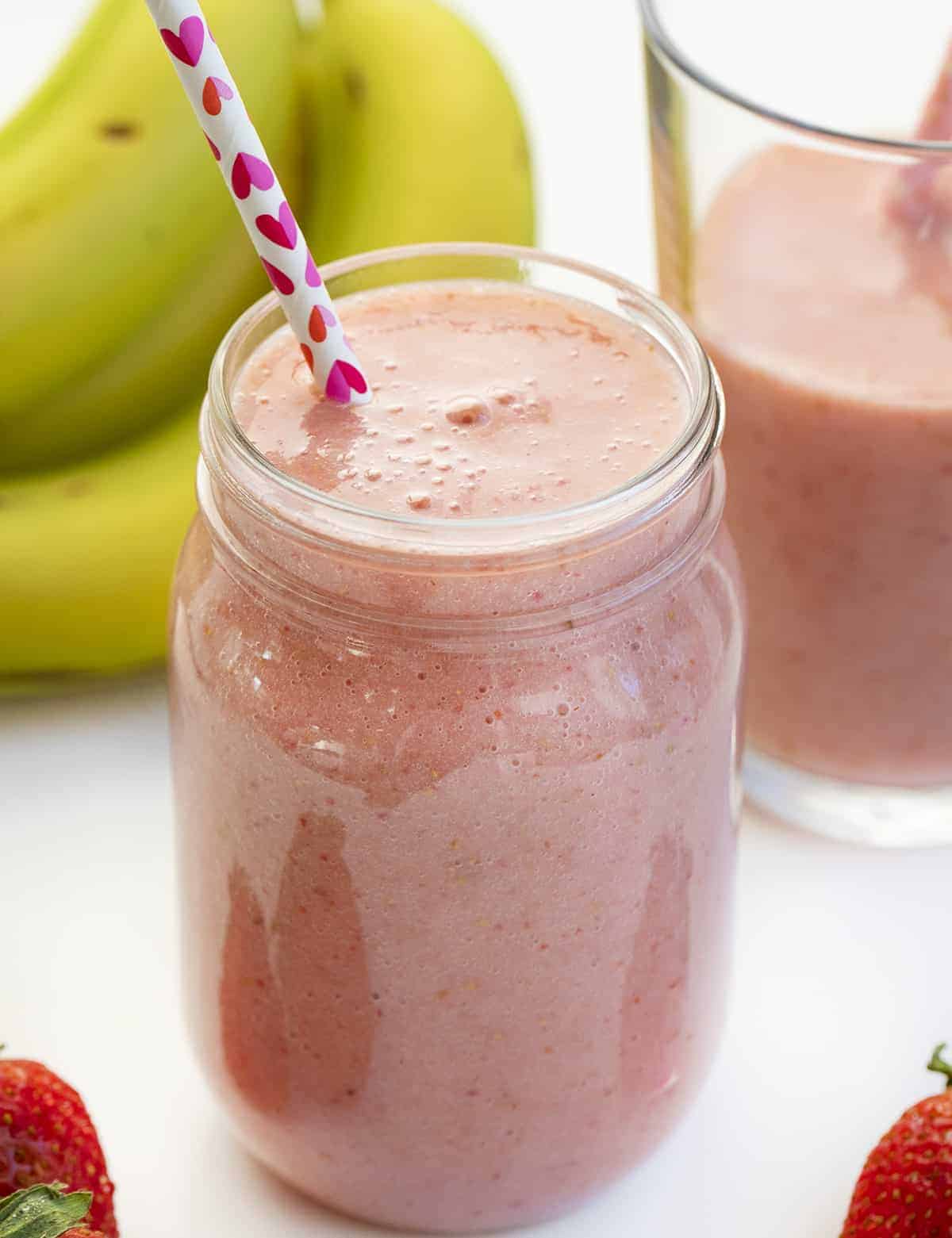 Mug of Strawberry Banana Smoothie 