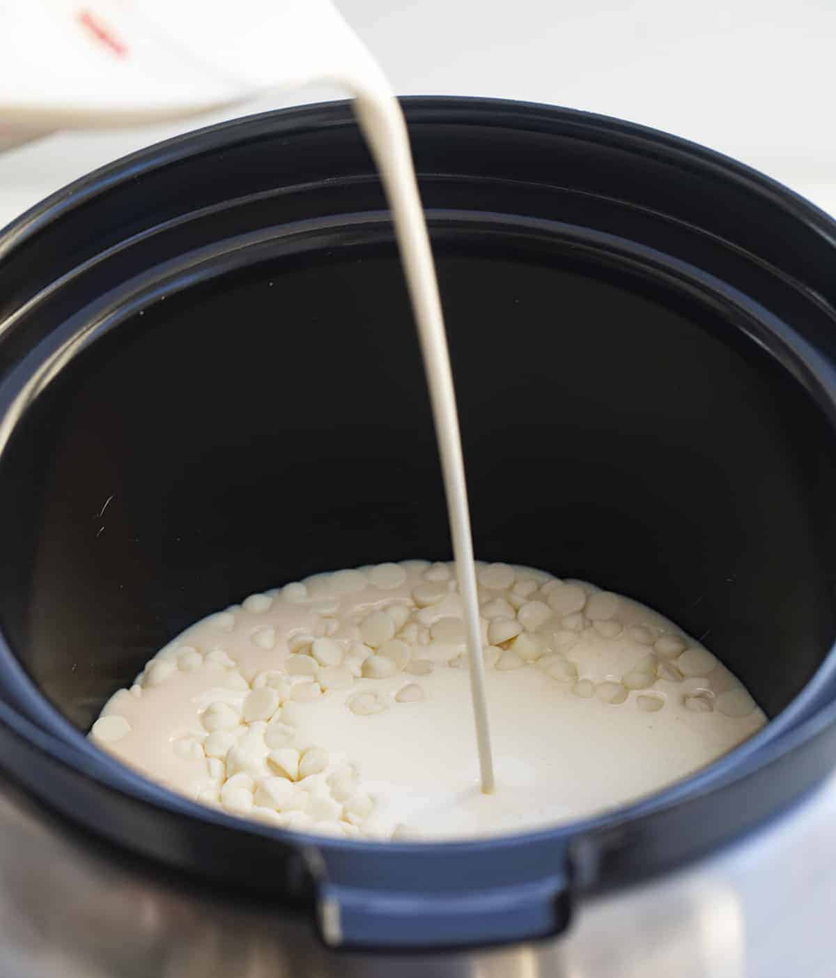 Adding Ingredients to White Chocolate Hot Cocoa