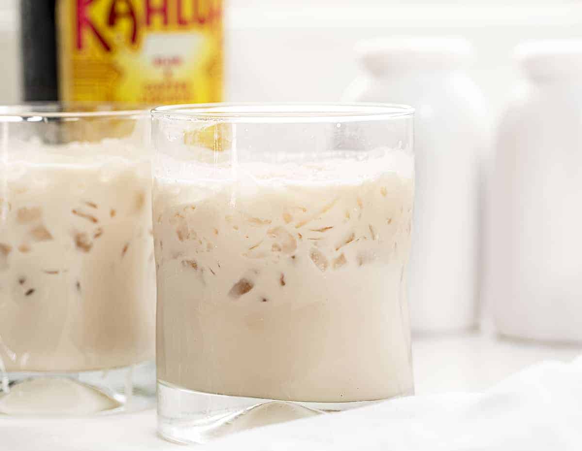 Classic White Russian in Glass with Ice