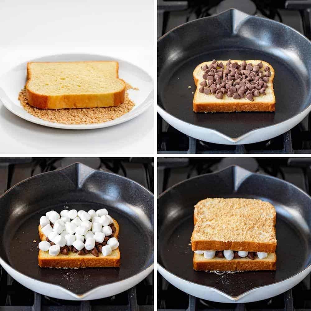 Steps for Making a Smores Sandwich