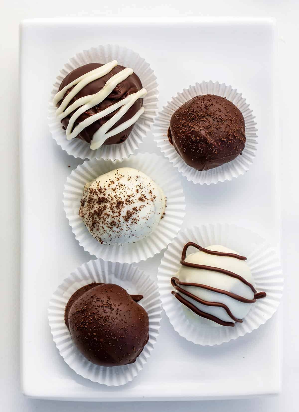 Plate of Oreo Truffles on Liners