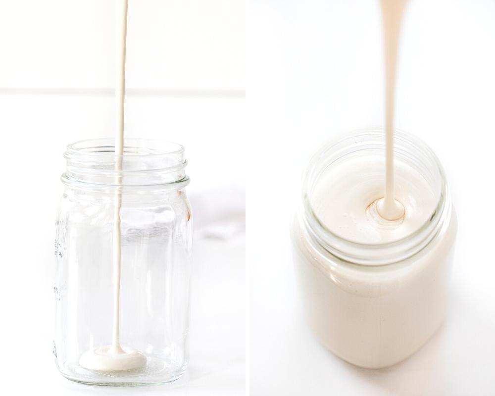 Pouring Mallow Sauce into a Jar