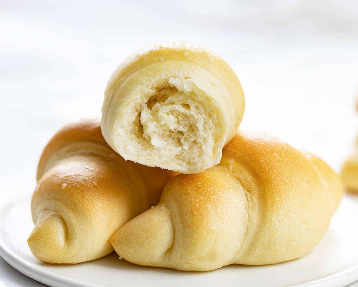 Frosted Homemade Crescent Rolls Recipe