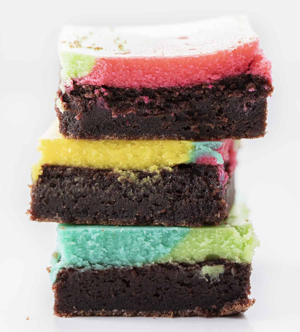 Stacked of Chocolate Easter Brownies