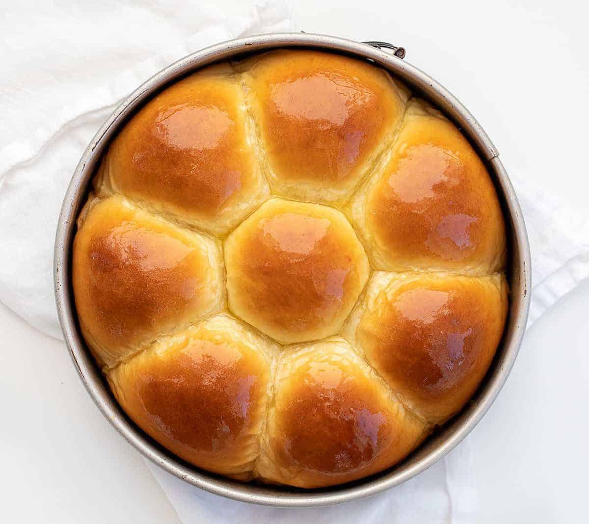 Overhead of Japanese Milk Bread Rolls