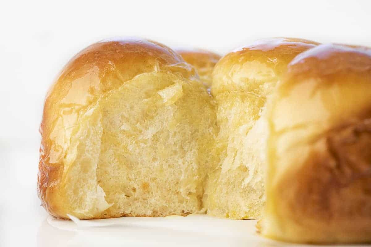 Inside of Japanese Milk Bread Rolls