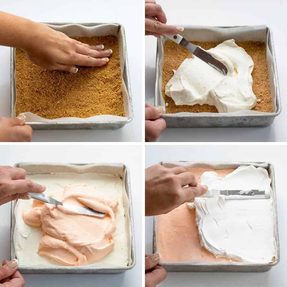 Process for adding layers to Orange Creamsicle Bars