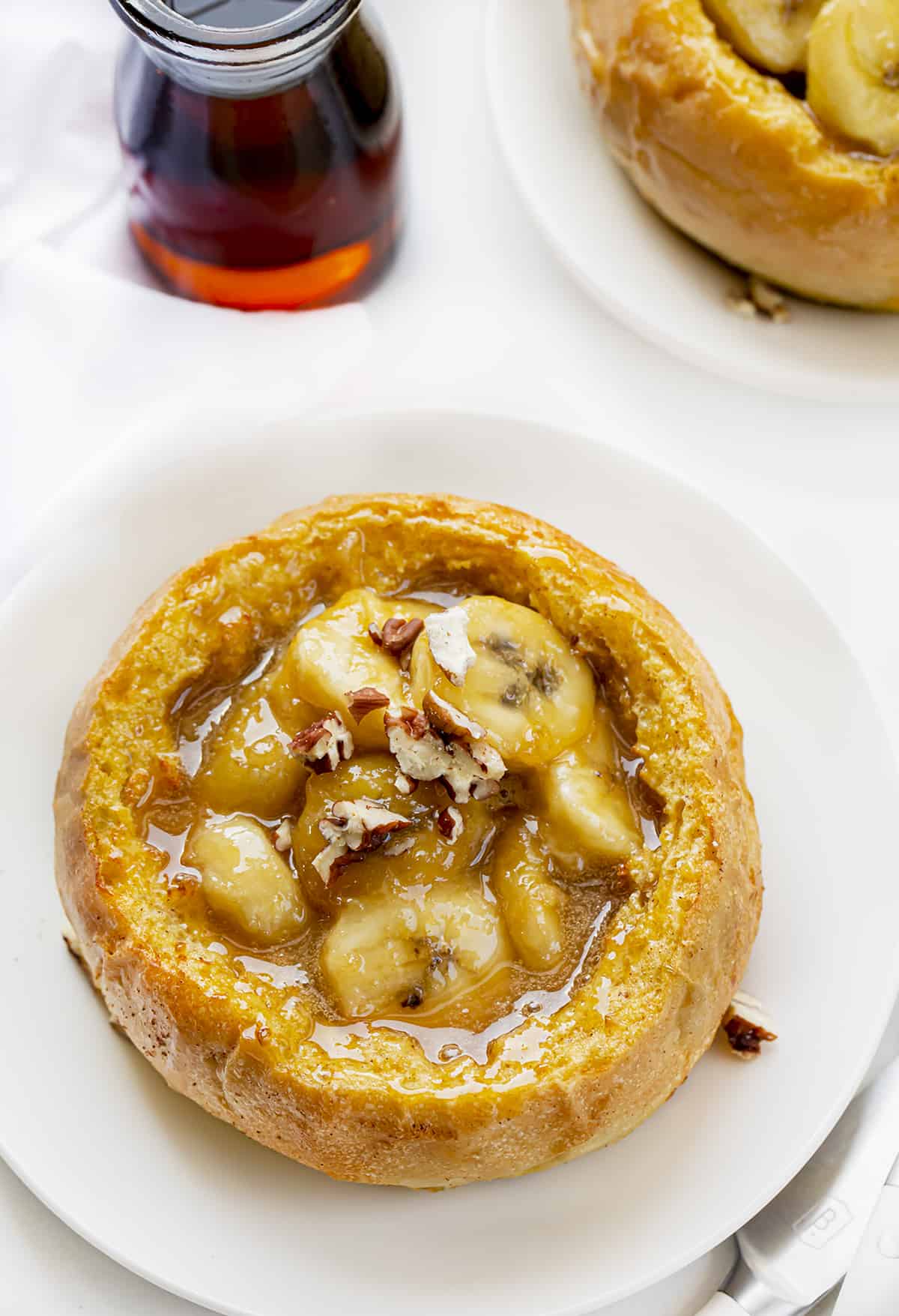 Bowls of Bananas Foster French Toast Bowl. Breakfast, Breakfast Bowl, French Toast, French Toast Bread Bowl, Bananas Foster French Toast Bread Bowl, Air Fryer Breakfast, Breakfast Recipes, Brunch Recipes, Easy Bananas Foster, French Toast Bowls, i am baker, iambaker.