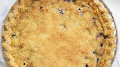 Buttermilk Blueberry Custard Pie - Amanda's Easy Recipes