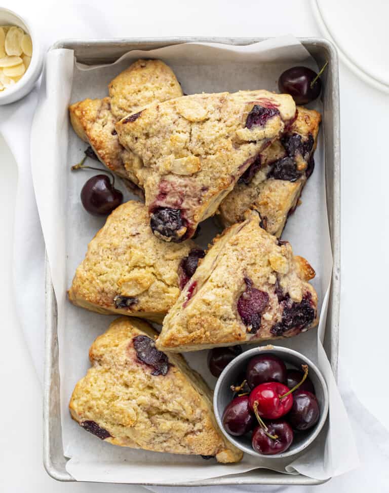 Cherry Almond Scones - i am baker