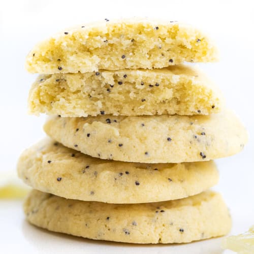 Stack of Lemon Poppy Seed Cookies with Top Cookie Broken. Cookies, Baking, Cookie Recipes, Lemon Cookies, Lemon Poppyseed Recipes, Christmas Cookies, Dessert, Lemon Desserts, i am baker, iambaker