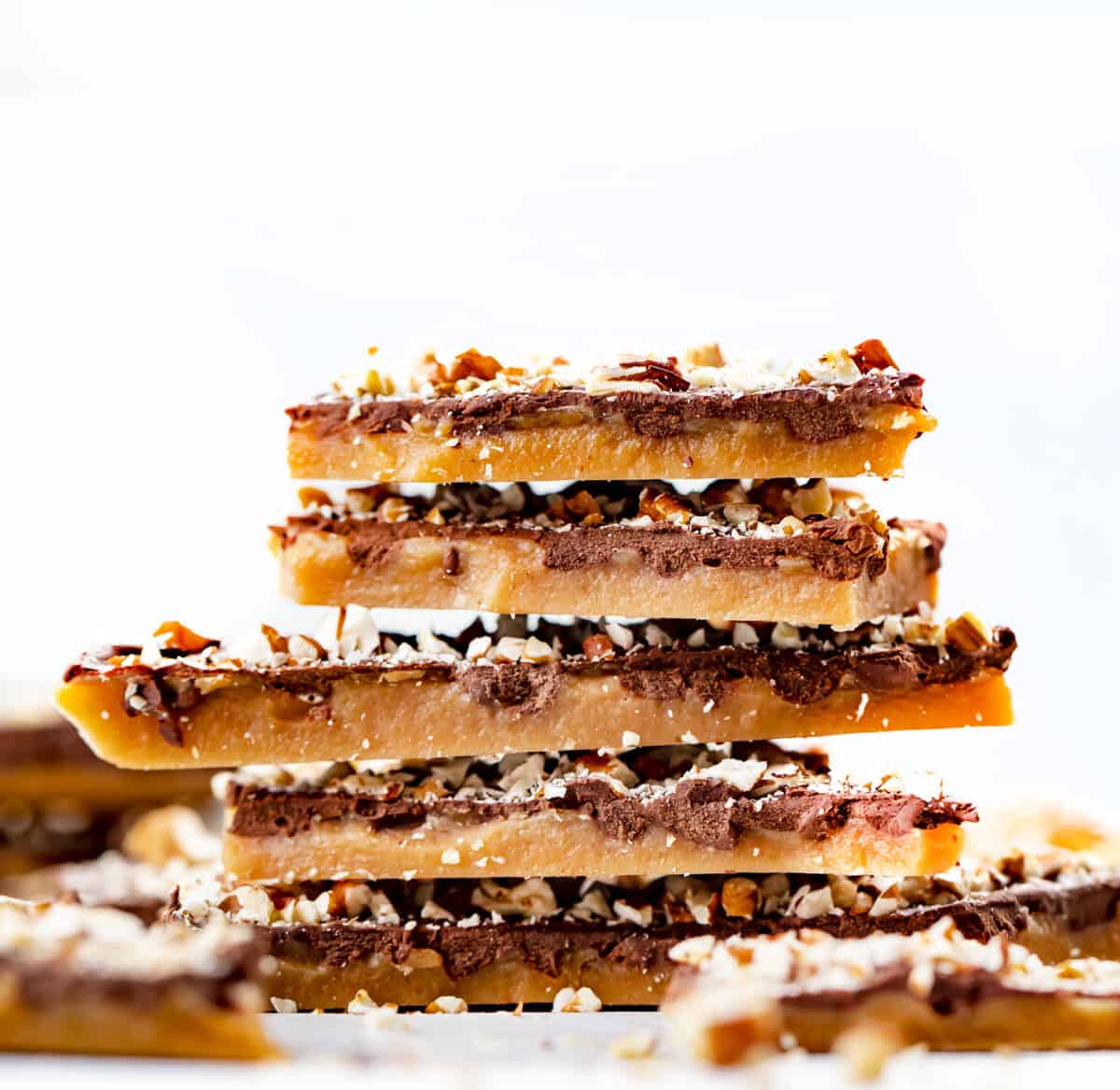 Stack of English Toffee Pieces.  