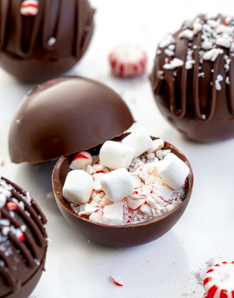 Peppermint Hot Cocoa Bombs i am baker