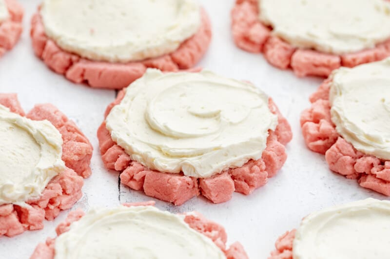 Pink Velvet Sugar Cookies with Ermine Frosting i am baker
