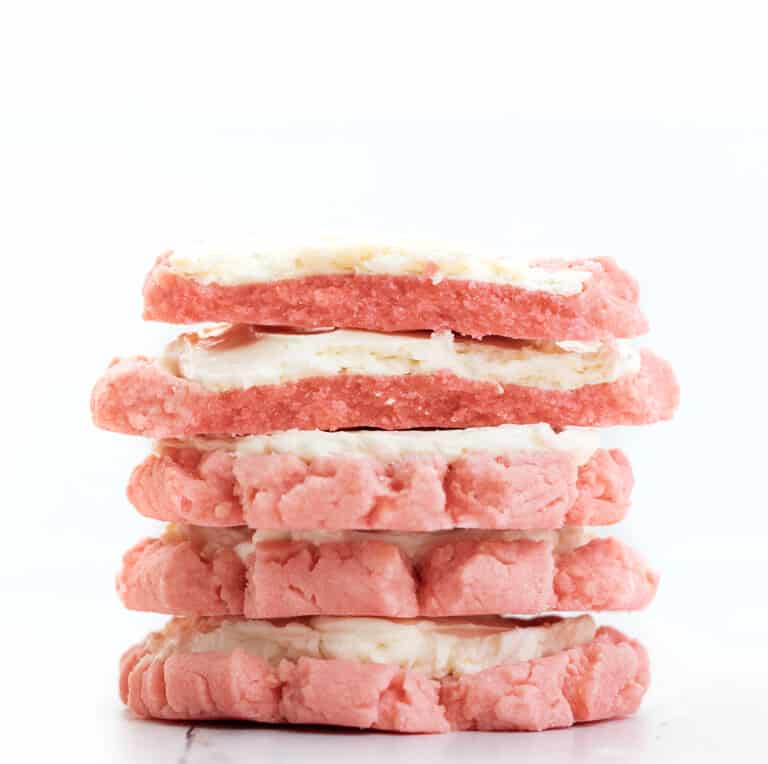 Pink Velvet Sugar Cookies with Ermine Frosting i am baker