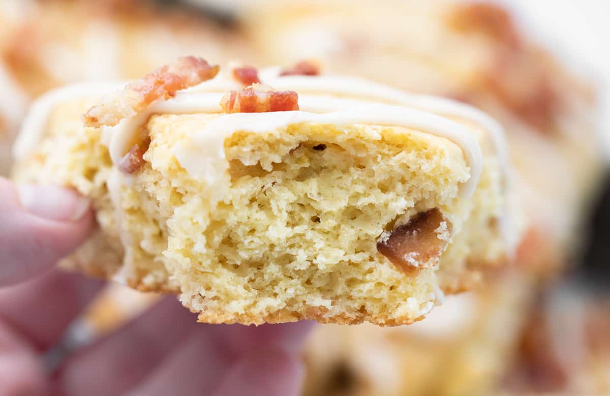 Inside of a Maple Bacon Scone.