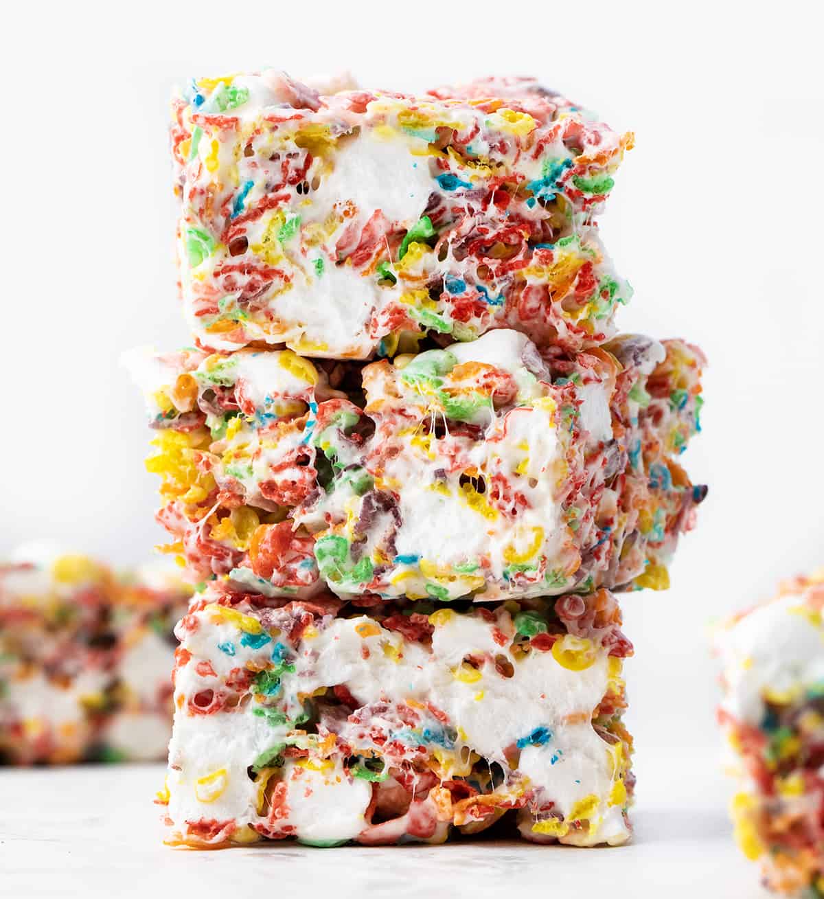 Stack of Fruity Pebbles Treats.