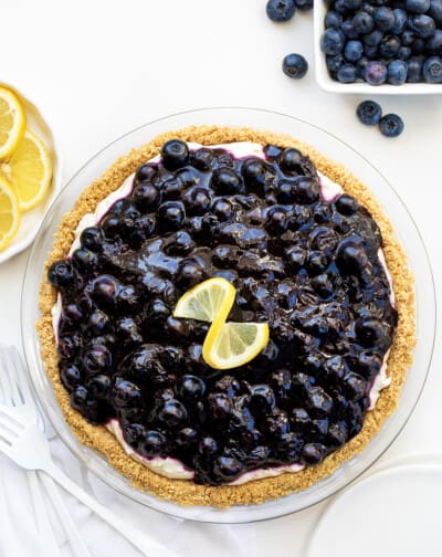 Blueberry Lemon Cream Pie - i am baker