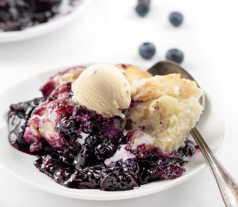 Butter Swim Biscuit Blueberry Cobbler - i am baker