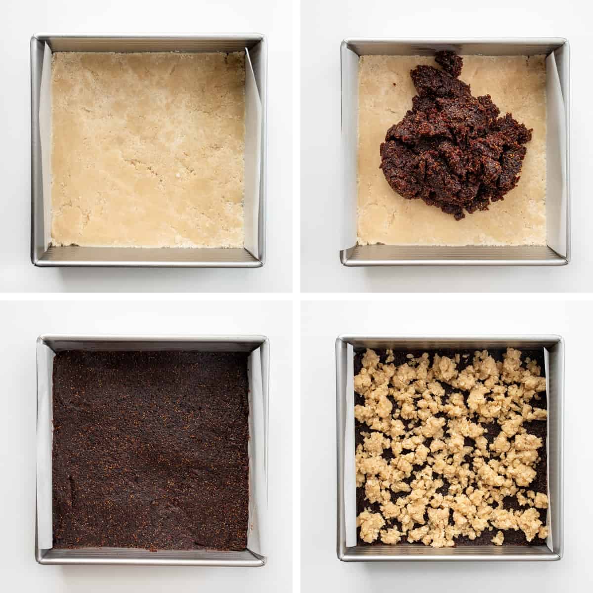 Steps for Making Fig Bars in a Square Pan.