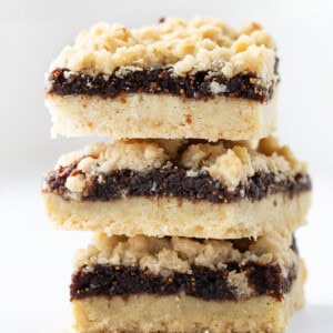 Stack of Fig Bars on a White Counter.