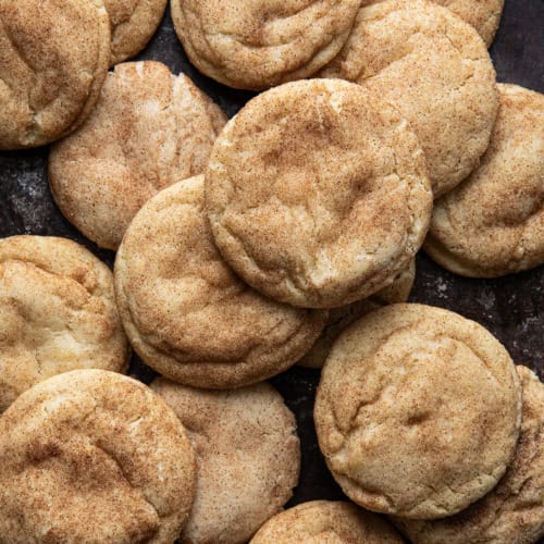 Close up of Browned Butter Snickerdoodles.