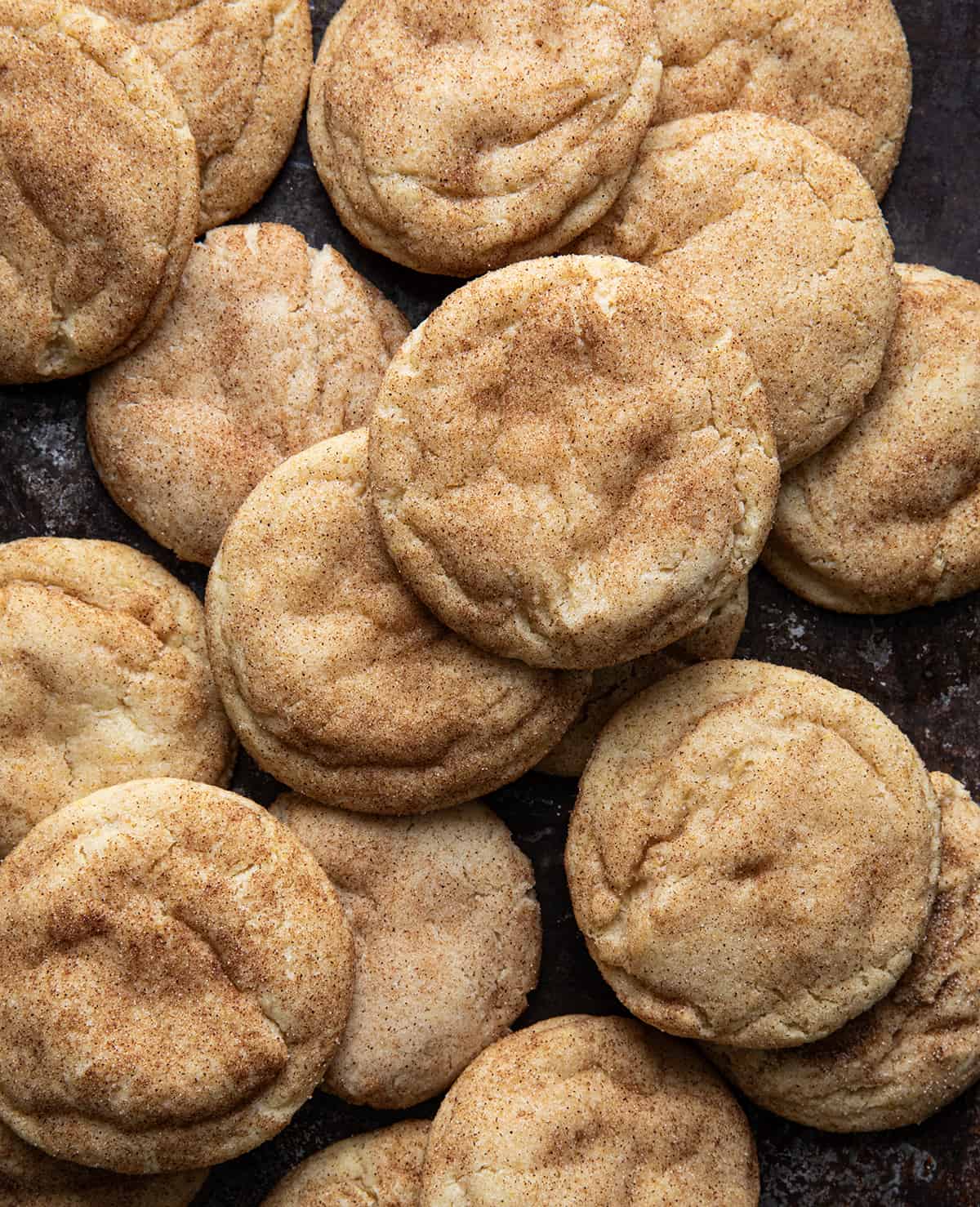 Close up of Browned Butter Snickerdoodles.