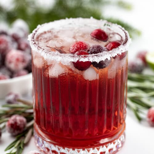Glass of Cranberry Margarita Cocktail