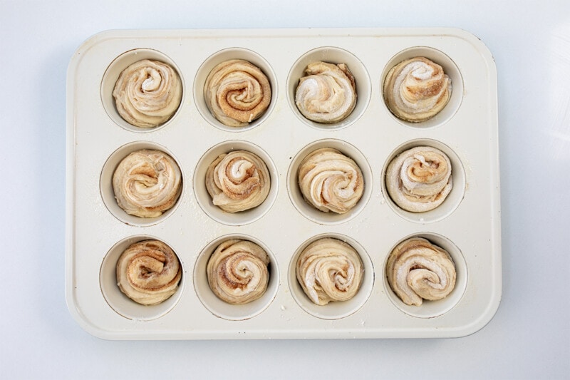 Cruffins in pan before Baking.