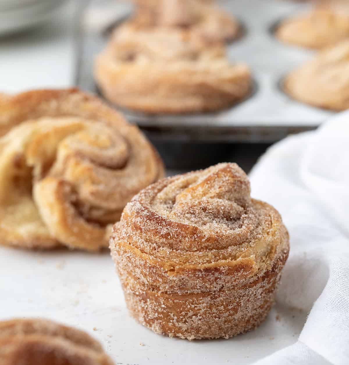 Homemade Cruffins on a Counter