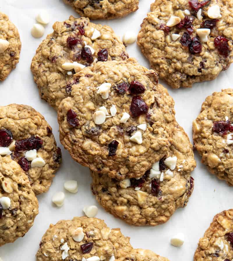 White Chocolate Cranberry Oatmeal Cookies - i am baker